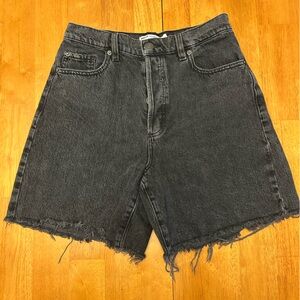 Garage Black Jean Shorts Distressed Frayed Hem